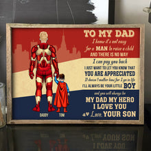 Load image into Gallery viewer, Hero Dad Personalized Canvas Print Poster & Canvas PopCulturePrints