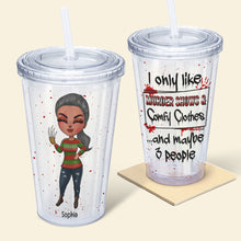 Load image into Gallery viewer, Personalized Horror Lover's Acrylic Tumbler - Murder Shows & Comfy Clothes Tumbler Cup PopCulturePrints