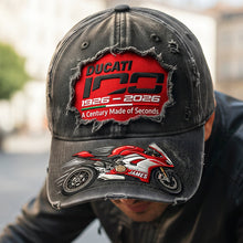Load image into Gallery viewer, 100th Anniversary Of Riding Classic Cap - Personalized Gift for Ducati Enthusiasts Caps PopCulturePrints