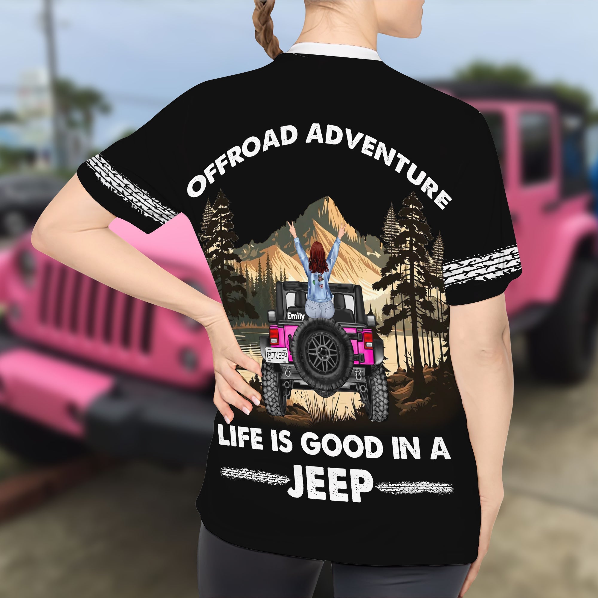 Personalized Jeep Girl Cap with Sunflower and Custom Name AOP Products PopCulturePrints