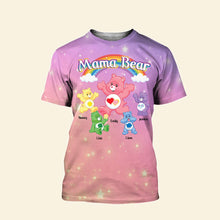 Load image into Gallery viewer, Custom Mama Bear T-Shirt with Kids' Names AOP Products PopCulturePrints