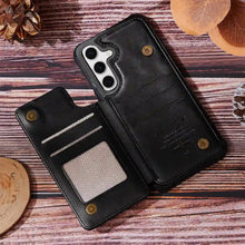 Load image into Gallery viewer, “Make It Personal: Keep Your Essentials Stylish” - Monogram Initial Personalized Leather Flip Wallet Phone Case - Gift for Anyone Who Loves Custom Style Leather Flip Wallet Phone Case PopCulturePrints