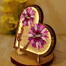 Load image into Gallery viewer, Sunflower First Mom Now Grandma - Personalized LED Light Wooden Plaque LED Light Wooden Plaque PopCulturePrints