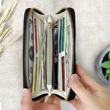 Load image into Gallery viewer, “For the Love of Cats” - Cat Mom 3D Effect Personalized Leather Long Wallet - Gift for Moms and Grandmothers Leather Long Wallet PopCulturePrints