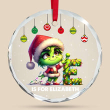 Load image into Gallery viewer, Personalized Grinch Christmas Ornament for Kids Ornament PopCulturePrints