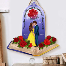 Load image into Gallery viewer, Personalized Romantic Wooden Sign for Couples - Love Lives On in Our Hearts Wood Sign PopCulturePrints