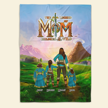 Load image into Gallery viewer, "The Legend of Mom: A Tale of Love and Adventure" - Personalized Blanket - Gift for Mom, Grandma, and More Blanket PopCulturePrints