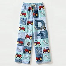 Load image into Gallery viewer, “Personalized Comfort for Tractor Enthusiasts” - Alphabet Initial Letters Pajama Pants - Custom Gift for Farming Lovers Pajama Pant PopCulturePrints