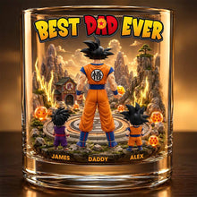 Load image into Gallery viewer, "Best Dad Ever" - Custom Round Glass Gift for Any Dad Glass PopCulturePrints