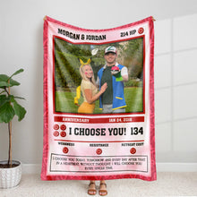 Load image into Gallery viewer, Personalized Couple Blanket - I Choose You Every Day | Unique Valentine's Day Gifts Blanket PopCulturePrints