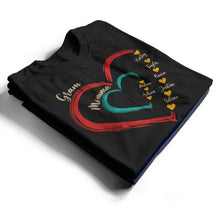 Load image into Gallery viewer, Mom & Grandma Sweethearts Retro - Personalized T-Shirt for Mother's Day and Loving Hearts T-shirt PopCulturePrints