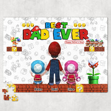 Load image into Gallery viewer, Customizable Best Dad Ever Jigsaw Puzzle for Father's Day Jigsaw Puzzles PopCulturePrints