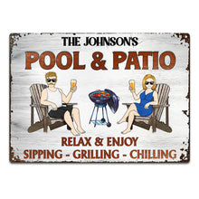 Load image into Gallery viewer, Sipping & Chilling Together - Personalized Classic Metal Sign for Couples Metal Sign PopCulturePrints