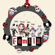 Load image into Gallery viewer, Personalized Spooky Family Christmas Ornament Ornament PopCulturePrints
