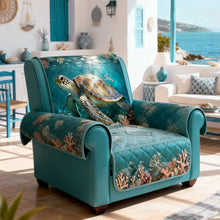 Load image into Gallery viewer, Dive into Serenity - Sea Turtle Quilted Sofa Cover - Personalized Gift for Ocean Lovers Sofa Cover PopCulturePrints