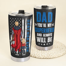 Load image into Gallery viewer, Personalized Superhero Dad Tumbler - Customizable Gift Tumbler Cup PopCulturePrints