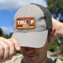 Load image into Gallery viewer, Patriotic Leather Patch Hat - Keep America Great 2024 Caps PopCulturePrints