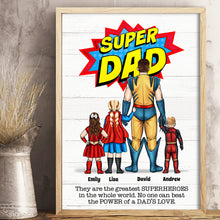Load image into Gallery viewer, Custom Super Dad Canvas Print with Superhero Family Poster & Canvas PopCulturePrints