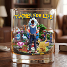 Load image into Gallery viewer, Trainer For Life - Personalized Round Glass for Anime Lovers Glass PopCulturePrints