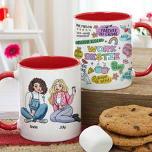 Load image into Gallery viewer, Personalized Work Bestie Accent Mug - Custom Cartoon Design Coffee Mug PopCulturePrints