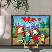 Load image into Gallery viewer, Personalized Family Print - Mom & Kids Holding Hands Wood Sign PopCulturePrints