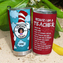 Load image into Gallery viewer, Personalized Motivational Teacher Tumbler - I Dream Big & Work Hard Tumbler Cup PopCulturePrints