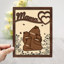 Load image into Gallery viewer, "A Mother's Love is Forever" - Personalized Nana Mama Bear 2-Layered Wooden Plaque - Gift for Mom and Grandma Wooden Plaque PopCulturePrints