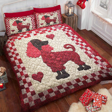 Load image into Gallery viewer, Vibrant Poodle Christmas Quilt Bed Set - Perfect Gift for Dog Lovers Blanket PopCulturePrints