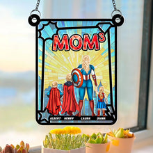 Load image into Gallery viewer, "Mom is the Real Superhero" - Personalized Suncatcher - Gift for Mom, Grandma, and Moms-to-be Ornament PopCulturePrints