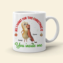Load image into Gallery viewer, Personalized Christmas Sausage Couple Mug | Unique Couple Gift | Valentine's Day Gifts Coffee Mug PopCulturePrints