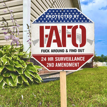 Load image into Gallery viewer, FAFO Property Protection Metal Sign - 2nd Amendment Surveillance Sign Metal Signs PopCulturePrints