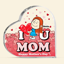 Load image into Gallery viewer, "I Love You, Mom" - Personalized Heart Plaque - Perfect Gift for Moms and Grandmas - Happy Mother's Day Shaped Plaques PopCulturePrints