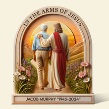 Load image into Gallery viewer, In the Arms of Jesus - Personalized Memorial Plaque for Loved Ones Shaped Plaques PopCulturePrints