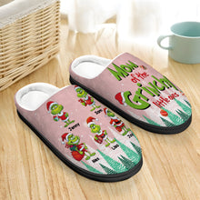 Load image into Gallery viewer, Personalized Grinch Christmas Slippers for Mom Shoes PopCulturePrints