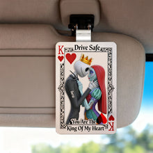 Load image into Gallery viewer, Drive Safe, You Are The King Of My Heart - Gothic Skeleton Couple Car Visor Clip | Personalized Gift for Couples Car Visor Clip PopCulturePrints