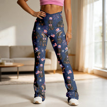 Load image into Gallery viewer, Celebrate Independence with USA 250th Anniversary Flare Leggings - Custom Photo Gifts for Dog Lovers Shorts and Pants PopCulturePrints