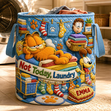 Load image into Gallery viewer, Lazy Cat Quilted Laundry Basket - Personalized Gifts 03HADT180726 Laundry Basket PopCulturePrints