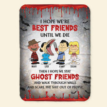 Load image into Gallery viewer, Personalized Halloween Best Friends Ghost Blanket - Custom Names Blanket PopCulturePrints