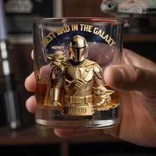 Load image into Gallery viewer, “Best Dad in the Galaxy” - Personalized Round Glass - Gift for Dad, Grandpa, and All Star Dads Glass PopCulturePrints