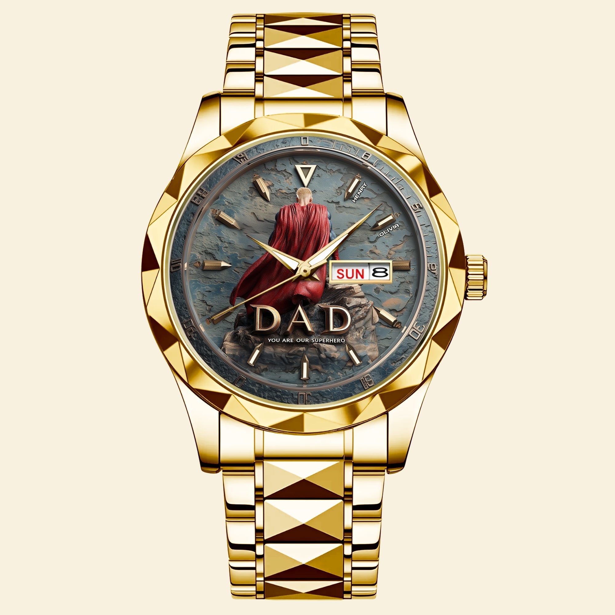 "You Are Our Superhero" - Proud Grandpa Men's Watch - Personalized Gift for Dad & Grandpa Men's Watch PopCulturePrints