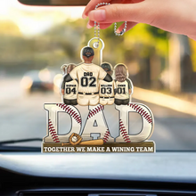 Load image into Gallery viewer, We Hit A Homerun Scoring You As Our Dad - Personalized Acrylic Car Hanger - Unique Gift for Dad & Grandpa Acrylic Car Hanger PopCulturePrints