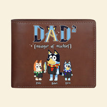 Load image into Gallery viewer, Personalized Dad Wallet - Manager of Mischief PU Leather Wallet PopCulturePrints