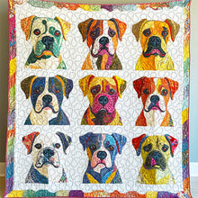 Load image into Gallery viewer, Colorful Boxers Dog Christmas Quilt Set for Dog Lovers Blanket PopCulturePrints