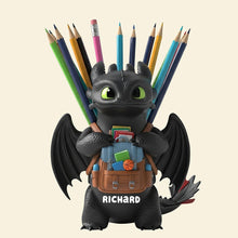 Load image into Gallery viewer, Ignite Imagination with a Personalized Mythical Creature Wooden Pen Holder - Perfect Gift for Fantasy Enthusiasts Pen Holder PopCulturePrints