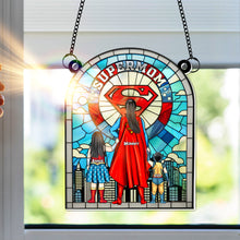 Load image into Gallery viewer, "Mom is My Superhero!" - Personalized Suncatcher Gift for Moms and Grandmas Ornament PopCulturePrints