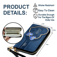 Load image into Gallery viewer, “Treasured Memories in Every Gem” - Personalized Leather Long Wallet for Mom and Grandma Leather Long Wallet PopCulturePrints