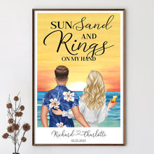Load image into Gallery viewer, Sun, Sand, and a Ring On My Hand - Personalized Poster for Couples Poster PopCulturePrints