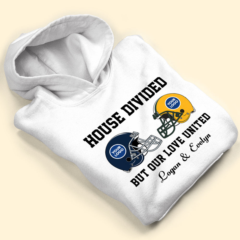 Personalized 'House Divided' Football Couple T-Shirt - Custom Valentine's Day Gifts Shirts PopCulturePrints