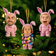 Load image into Gallery viewer, "Bring Joy to Your Loved Ones!" - Cute Rabbit Ornament - Custom Photo Gift for Family and Friends Ornament PopCulturePrints