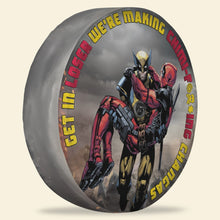 Load image into Gallery viewer, Personalized Marvel Best Friends Tire Cover - Wolverine and Deadpool Tire Covers PopCulturePrints